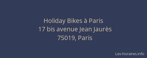 Holiday Bikes à Paris