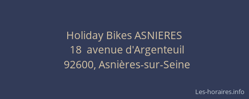 Holiday Bikes ASNIERES
