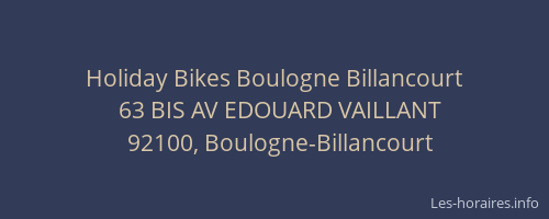 Holiday Bikes Boulogne Billancourt