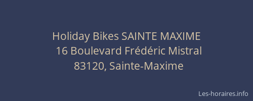 Holiday Bikes SAINTE MAXIME