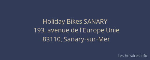Holiday Bikes SANARY