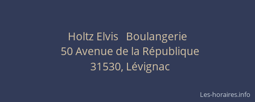 Holtz Elvis   Boulangerie
