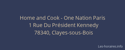 Home and Cook - One Nation Paris