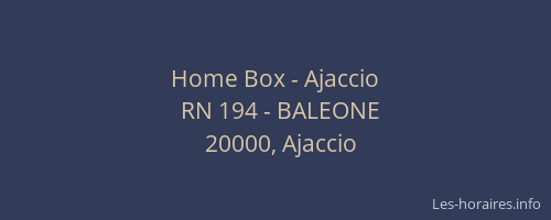 Home Box - Ajaccio