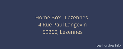 Home Box - Lezennes