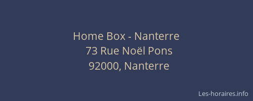 Home Box - Nanterre