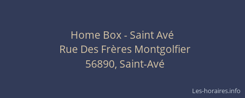Home Box - Saint Av&eacute;