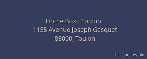 Home Box - Toulon