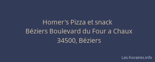 Homer's Pizza et snack