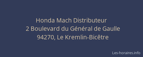 Honda Mach Distributeur