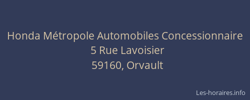 Honda Métropole Automobiles Concessionnaire