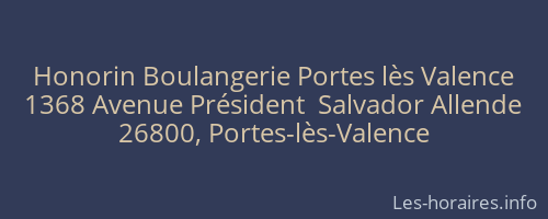Honorin Boulangerie Portes lès Valence