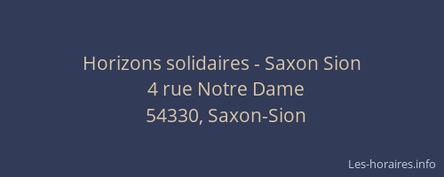 Horizons solidaires - Saxon Sion