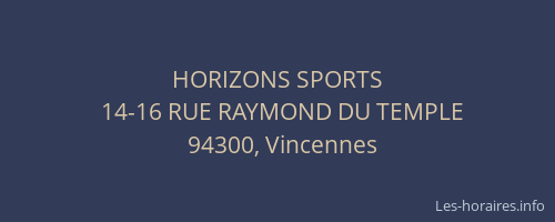 HORIZONS SPORTS