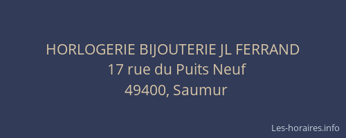HORLOGERIE BIJOUTERIE JL FERRAND