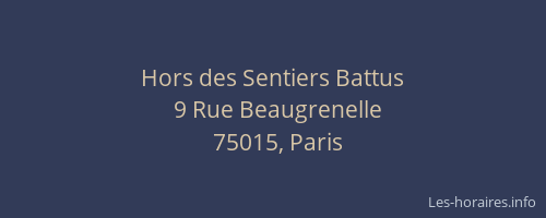 Hors des Sentiers Battus