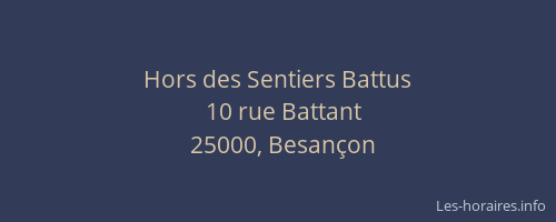Hors des Sentiers Battus