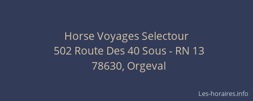 Horse Voyages Selectour
