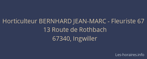 Horticulteur BERNHARD JEAN-MARC - Fleuriste 67
