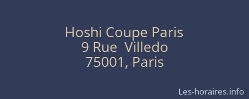 Hoshi Coupe Paris