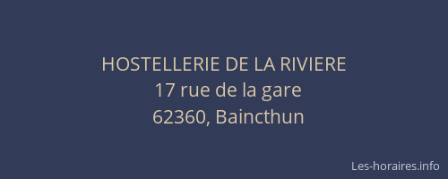 HOSTELLERIE DE LA RIVIERE