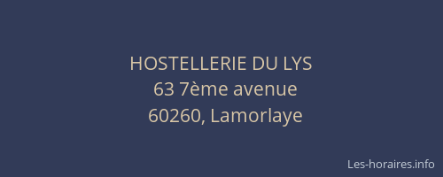 HOSTELLERIE DU LYS