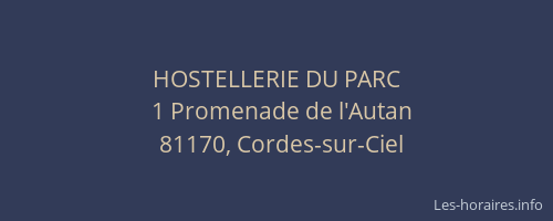 HOSTELLERIE DU PARC