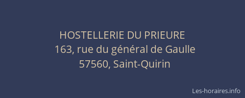 HOSTELLERIE DU PRIEURE