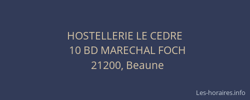 HOSTELLERIE LE CEDRE