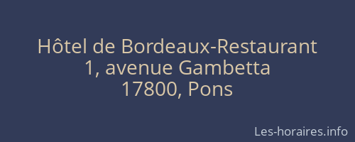 Hôtel de Bordeaux-Restaurant