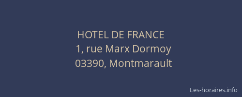 HOTEL DE FRANCE