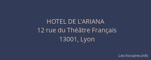 HOTEL DE L'ARIANA