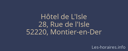 Hôtel de L'Isle