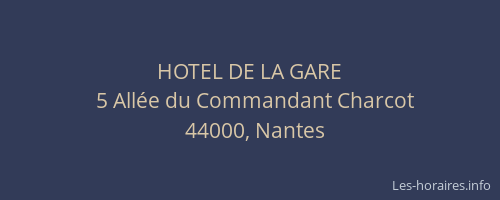 HOTEL DE LA GARE