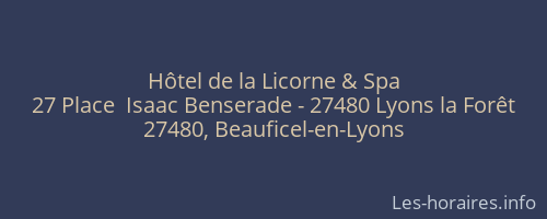 Hôtel de la Licorne & Spa