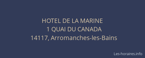 HOTEL DE LA MARINE
