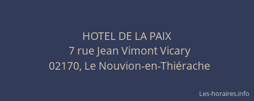 HOTEL DE LA PAIX