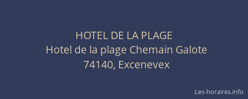 HOTEL DE LA PLAGE