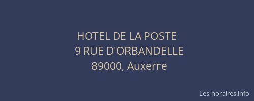 HOTEL DE LA POSTE