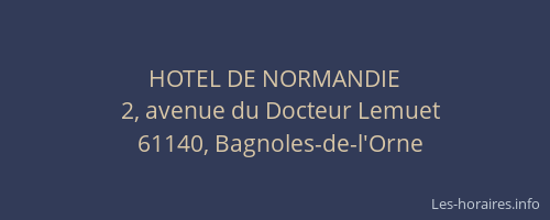 HOTEL DE NORMANDIE