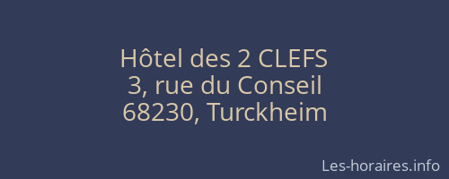 Hôtel des 2 CLEFS