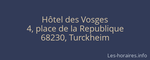 Hôtel des Vosges