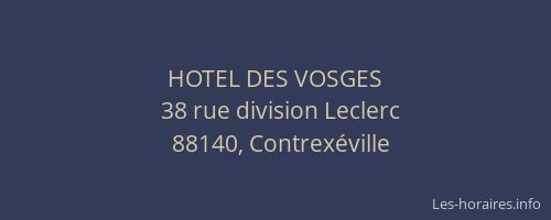 HOTEL DES VOSGES