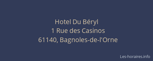 Hotel Du Béryl