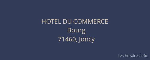HOTEL DU COMMERCE