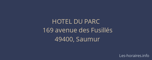 HOTEL DU PARC
