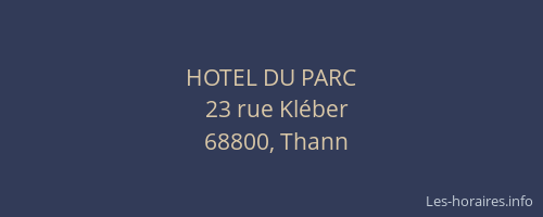 HOTEL DU PARC