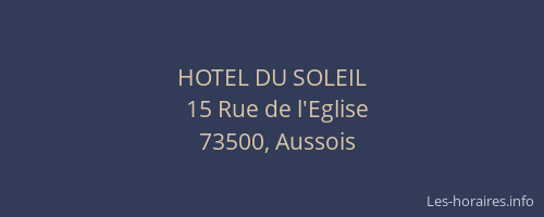 HOTEL DU SOLEIL