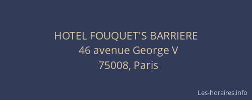 HOTEL FOUQUET'S BARRIERE