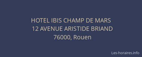 HOTEL IBIS CHAMP DE MARS
